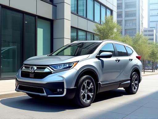 2021 Honda CR-V SUV in silver parked in city setting